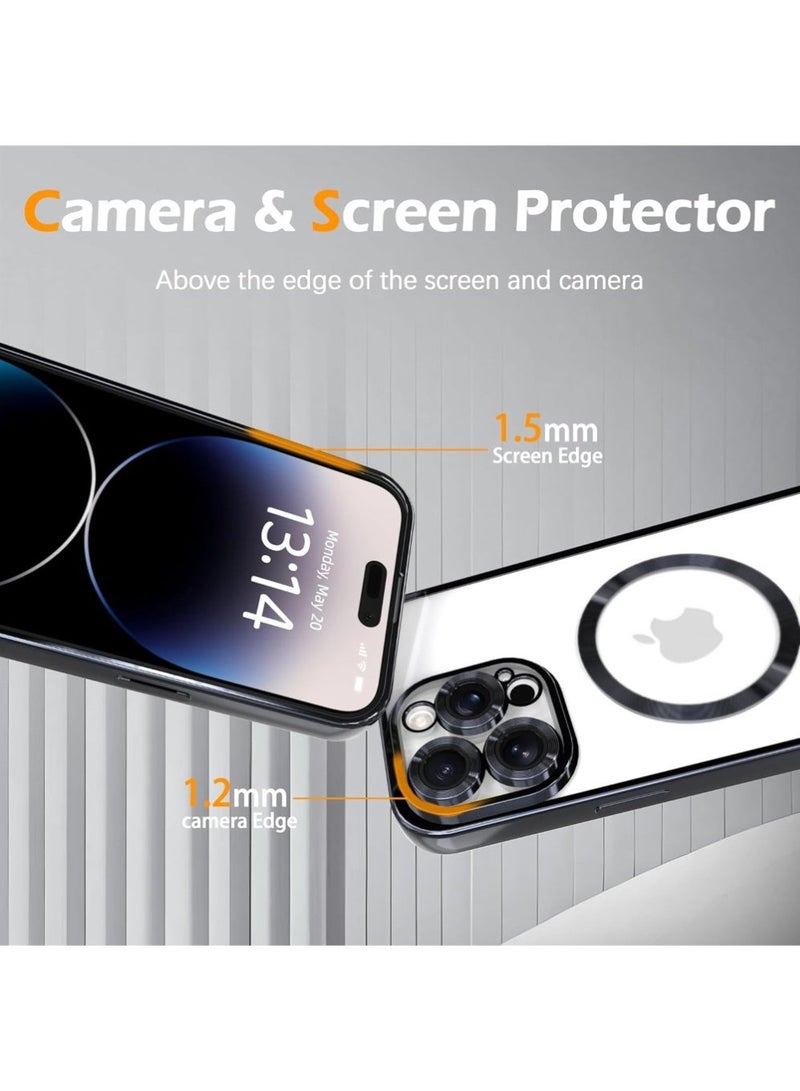 iPhone 16 Pro Max Case With MagSafe, Strong Magnet, [Shockproof Thin Cover] Full Camera Lens Protector, Plating Glossy Yellowing Resistant Shockproof Soft Protective Case Cover, Anti Scratch & Fingerprint - Image 3