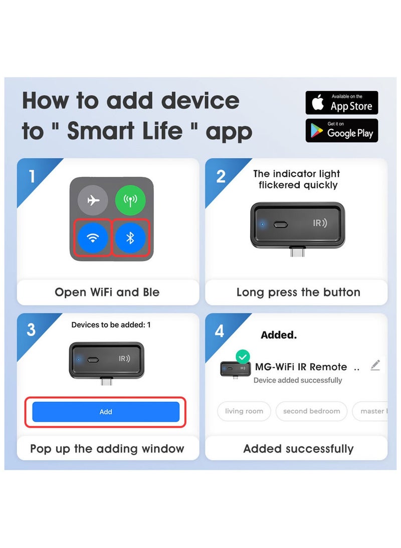 CSMARTE Smart home IR transmitter type-C and USB adapter - Image 2