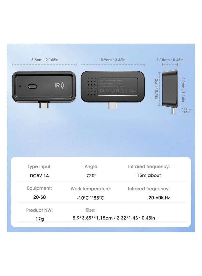 CSMARTE Smart home IR transmitter type-C and USB adapter - Image 3