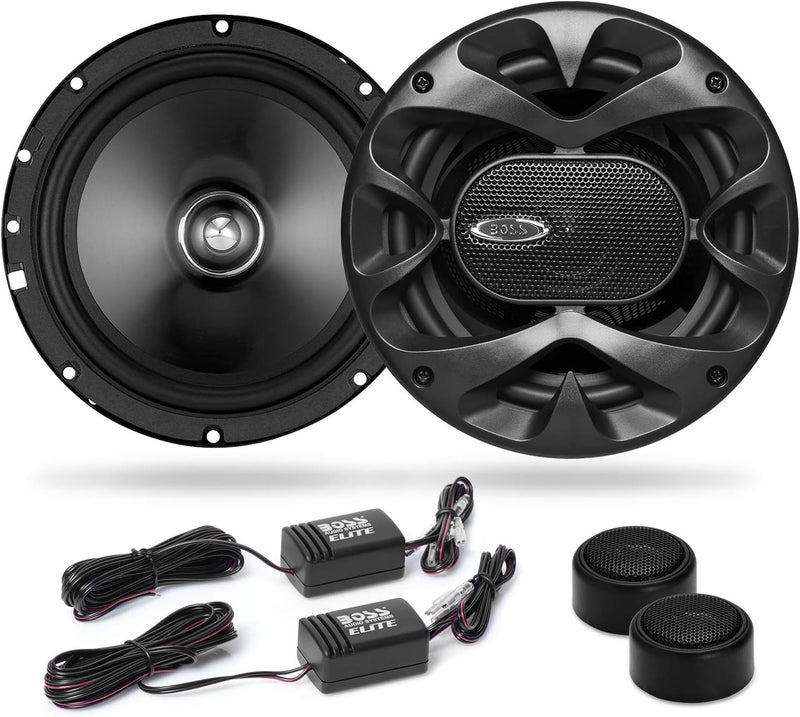 BOSS Audio Systems Elite BCK65 6.5 Inch Component Car Speaker System - 2 Speakers, 2 Tweeters, 2 Crossovers, 350 Watts Max Power - Image 1