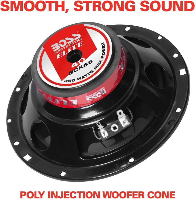 BOSS Audio Systems Elite BCK65 6.5 Inch Component Car Speaker System - 2 Speakers, 2 Tweeters, 2 Crossovers, 350 Watts Max Power - Image 5