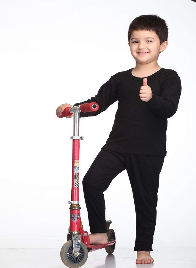 سبلاش - طقم ملابس شتوية للأطفال (للجنسين) - الجزء العلوي والسفلي، رقبة دائرية، أكمام طويلة (أسود، 45 سم - من 6 أشهر إلى سنة واحدة) - Image 3