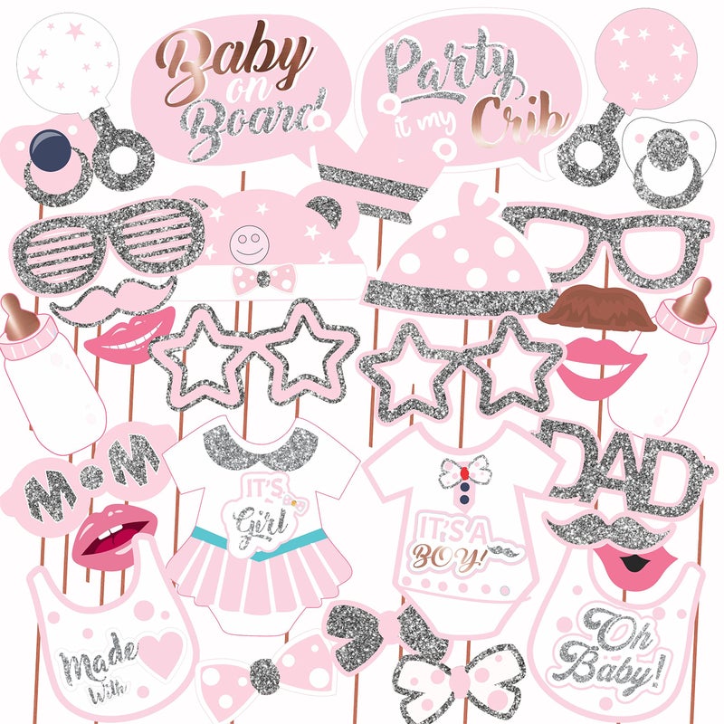 Wobbox Baby Shower Decoration Items| Baby Shower Ceremony Photo Booth Props for Photoshoot, Baby Shower Banner& Mom to Be Sash, Godh Bharai Ceremony Decoration Kit-(FP4755) - Image 5