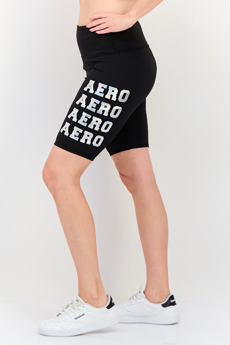 Aeropostale Women Sportswear Fit Training Shorts, Black - Image 2