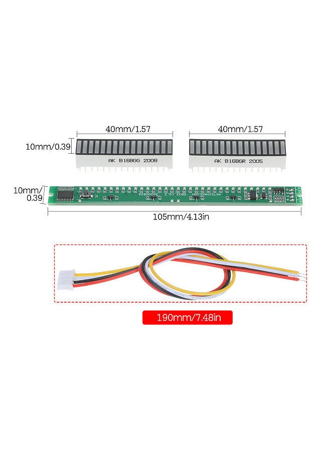 Generic - 32 Level Indicator VU Meter Audio Level Meter Stereo Amplifier Adjustable Light Speed Board Module with AGC Mode - Image 1