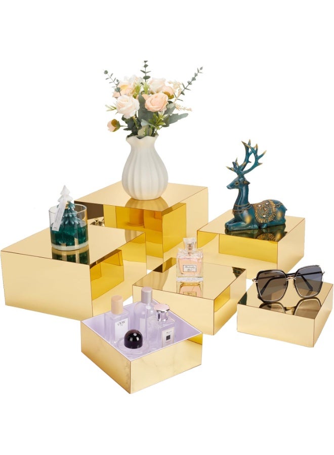 6 Pack Acrylic Buffet Risers, 5 to 10 Inch Decorative Cube Boxes, Display Stands with Hollow Bottoms for Food Jewelry Table Display Supplies - Image 1