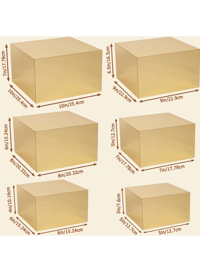 6 Pack Acrylic Buffet Risers, 5 to 10 Inch Decorative Cube Boxes, Display Stands with Hollow Bottoms for Food Jewelry Table Display Supplies - Image 2