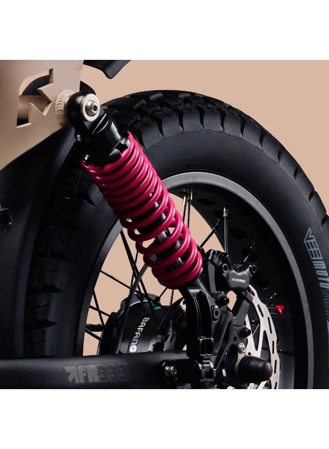 فلايت ريسك FR333 Electric Bike with Front & Rear Suspension, 1000W Max Power Output, and 4-Piston Tektro Hydraulic Disc Brakes - Image 5