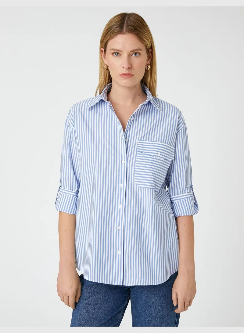 KOTON Pocket Detail Long Sleeve Shirt
