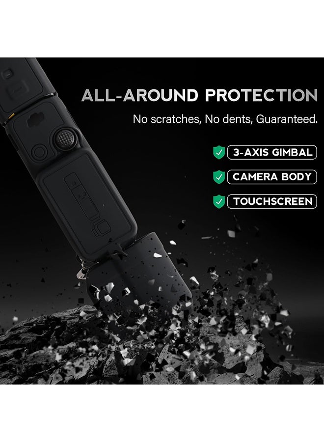 Wffo Suitable for DJI OSMO Pocket 3 Case - Silicone Protective Case Cover - Lens Cover Compatible with DJI OSMO Pocket 3 - Screen Protector Grip Cover Accessories - Shockproof, Anti-Slip, Dustproof - Black - Image 5