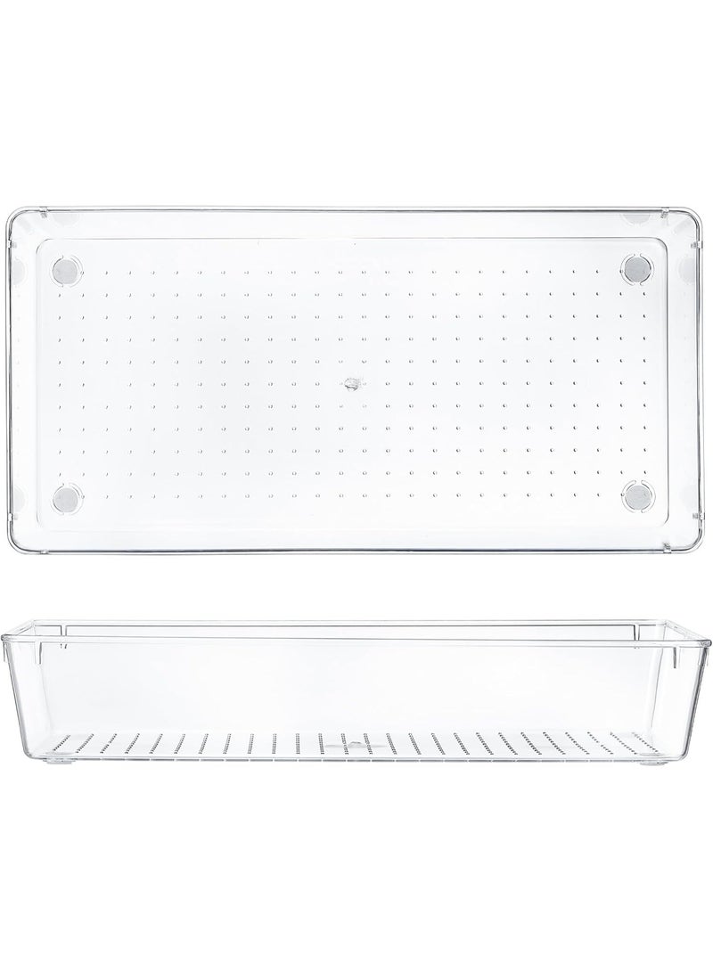 6 Clear Drawer Organizer Trays, Storage Box for Utensils, Office Craft Supplies, Jewelry - Image 2