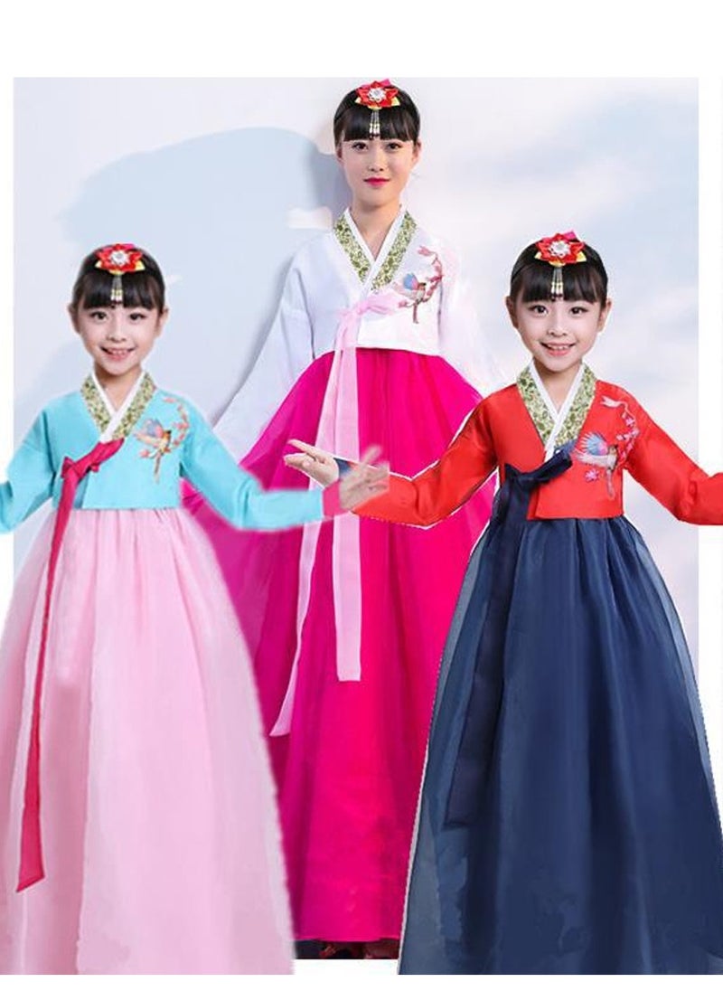 Al Aoyama Gril KoreanTraditional Long Sleeve Hanbok Dress Cosplay Costume red  - Image 5