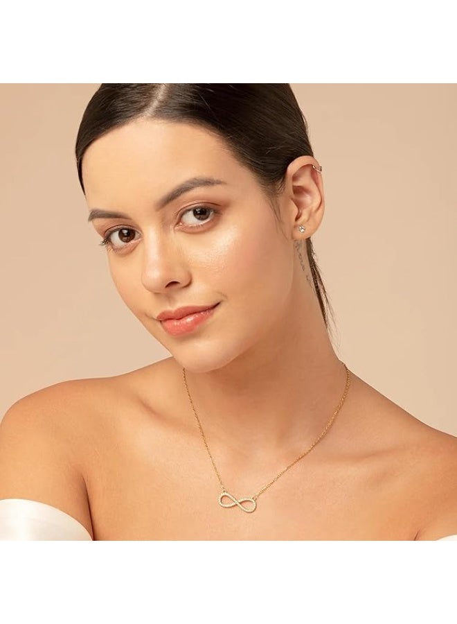 سالتي مجموعة قلادات مغناطيسية من 4 قطع مرصعة بالزركون على شكل قلب بتصميم "حب لا نهائي مالح" للنساء - طقم هدايا مجوهرات أنيق | طقم قلادات أنيق لكل مناسبة - Image 2