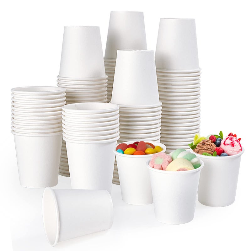 TV TOPVALUE 600 Count 4 oz Paper Cups Disposable Bathroom Mouthwash White Espresso Cups for Home School and Office
