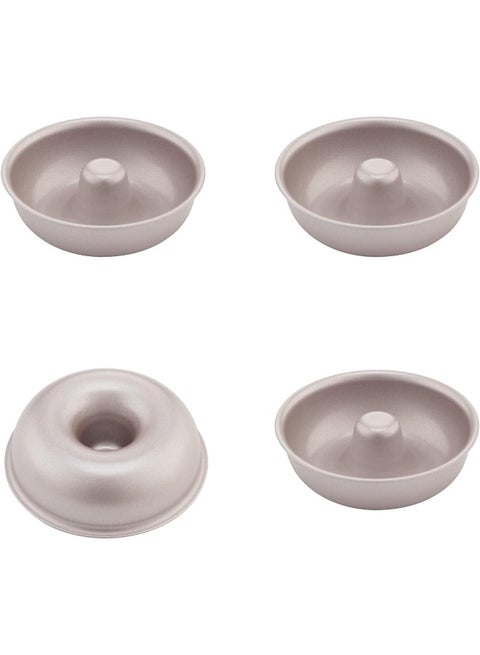 CHEFMADE Mini Donut Cake Pan Set, 3-Inch 4Pcs Non-Stick Ring Doughnut Bakeware for Oven and Instant Pot Baking