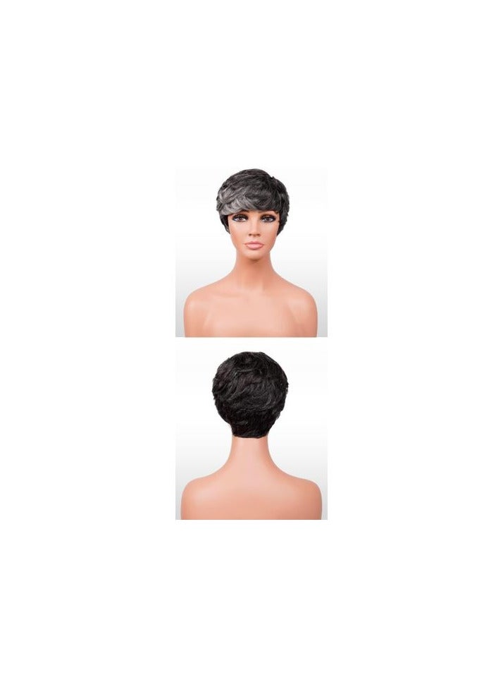 باروكة شعر صناعي  قصير مستقيم اسود اللون  شعر حراري