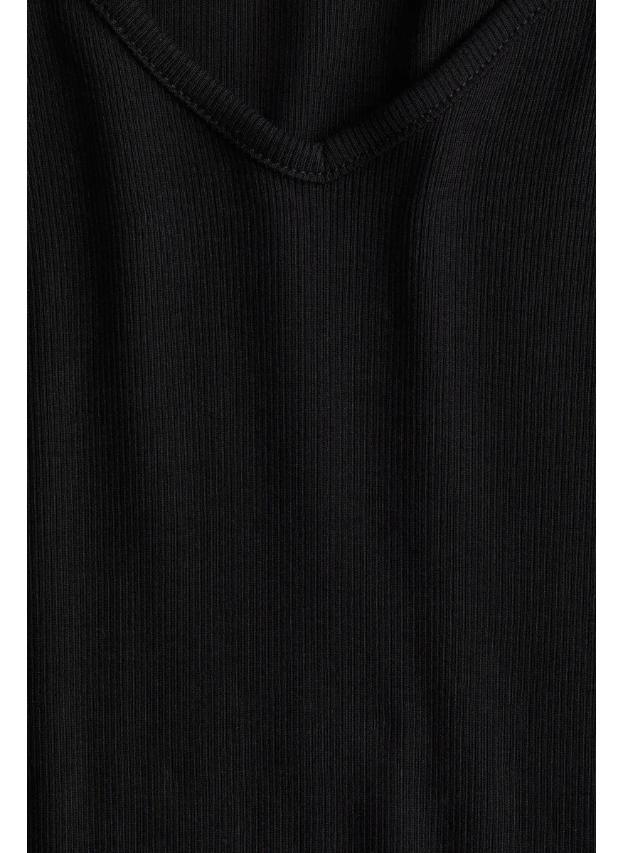 اتش اند ام Ribbed Cotton Jersey Top