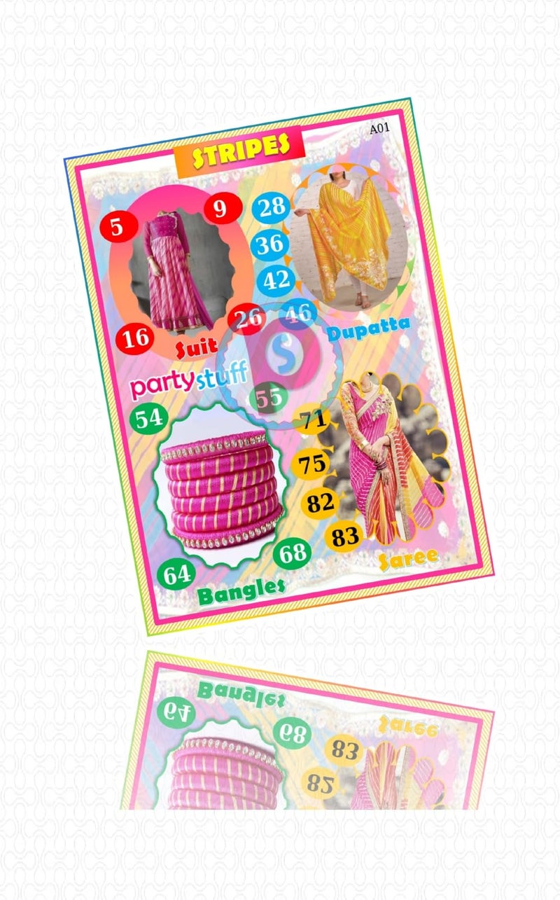 PartyStuff Tambola Housie - Stripes kukuba (48 Piece) - Image 2