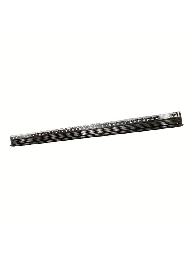 Industrial Grade Aluminum Precision Measuring Ruler Set 3 Sizes Black 17.72 Inch - Image 1