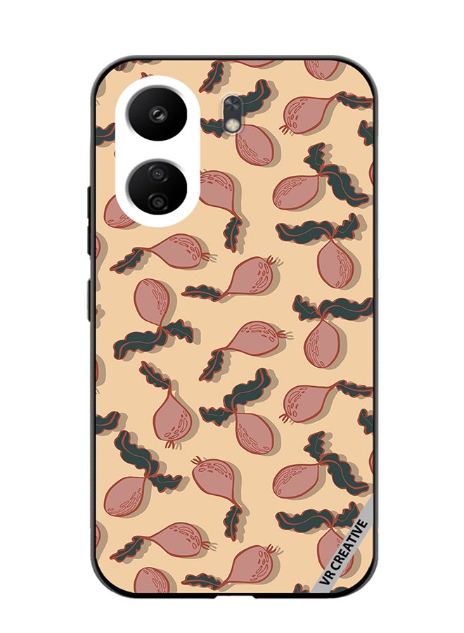 VR CREATIVE Protective Case Cover For Xiaomi Redmi 13C Beetroot Vegetable Vector Seamless Pattern Design Multicolour - Image 1