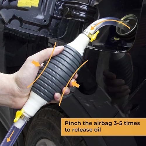 QIMIT High Flow Siphon Hand Pump, Portable Manual Car Fuel Transfer Pump for Petrol Diesel Oil Liquid Water Fish Tank with 2M Syphon Hose (Multi) - Image 5