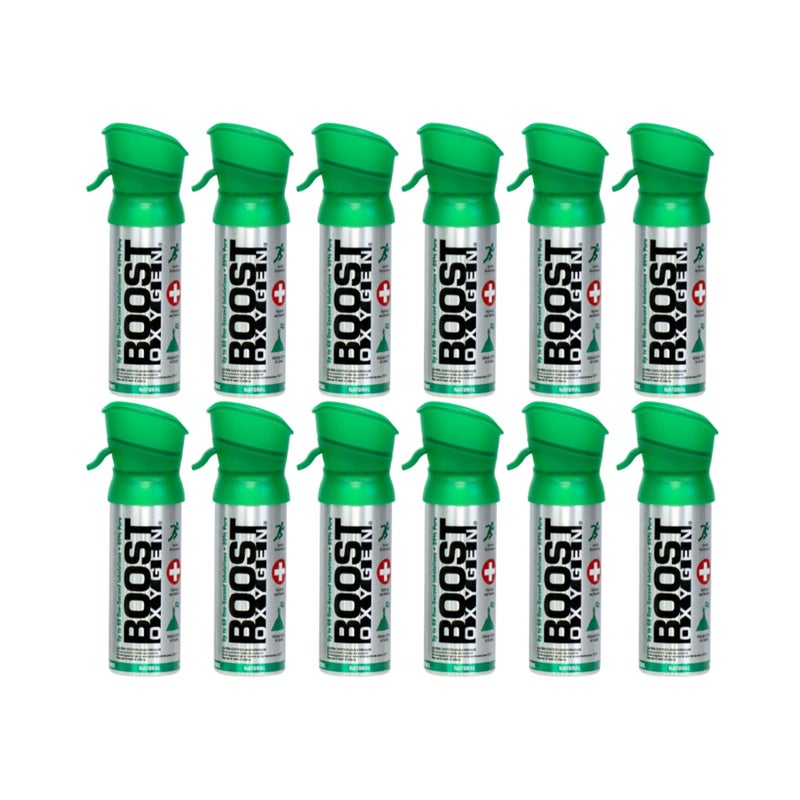 Boost Oxygen Pocket Size Natural 3 Liter Canister | Respiratory Support for Aerobic Recovery  Altitude  Performance and Health (12 Pack) - Image 1