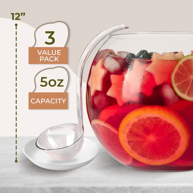 Upper Midland Products Premium Quality Plastic Punch Serving Ladle - 5 oz Clear Hard Acrylic Ladle 3 Pack by Upper Midland Products - Image 2