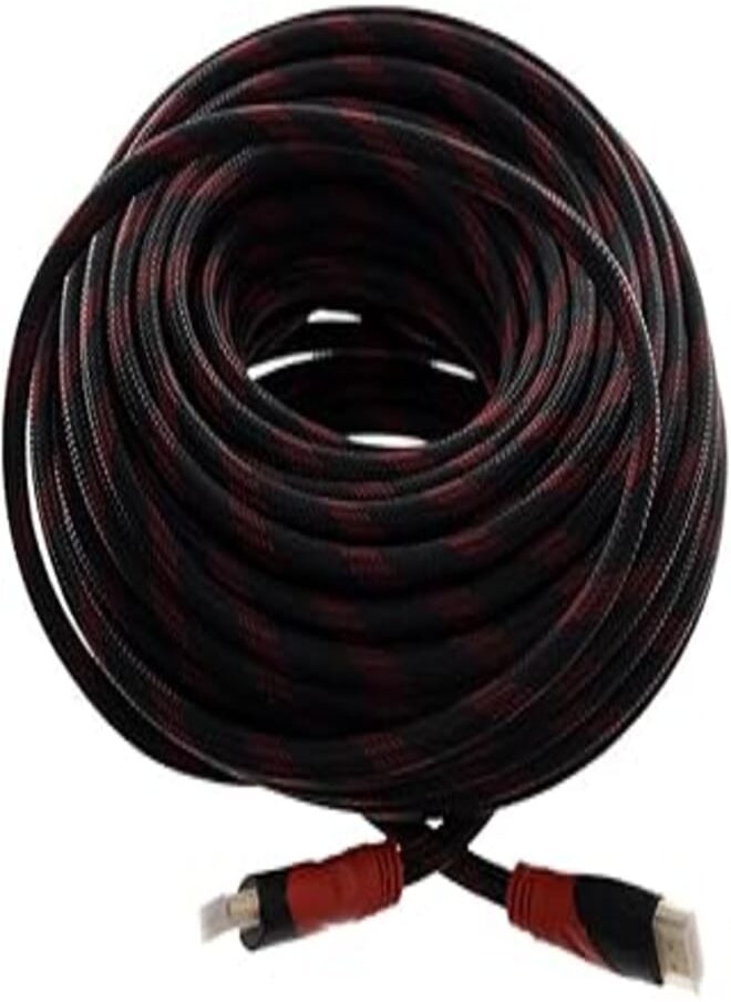 Generic Hdmi copper cable with fast speed for computer 30m - black red 