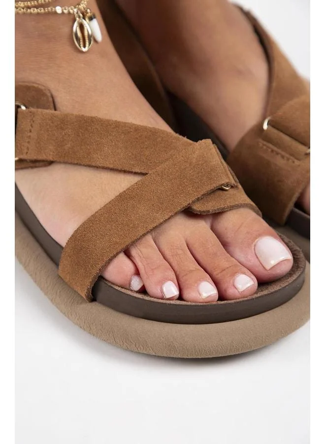 Manijero  Azelya Women's Genuine Leather Buckle Strappy Platform Sandal. for Women | Best Price UAE