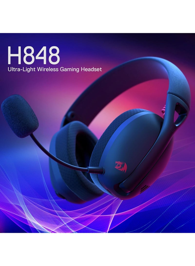 Redragon H848 Bluetooth Wireless Gaming Headset - Lightweight - 7.1 Surround Sound - 43MM Drivers - Detachable Microphone - for Multi Platforms - Image 2