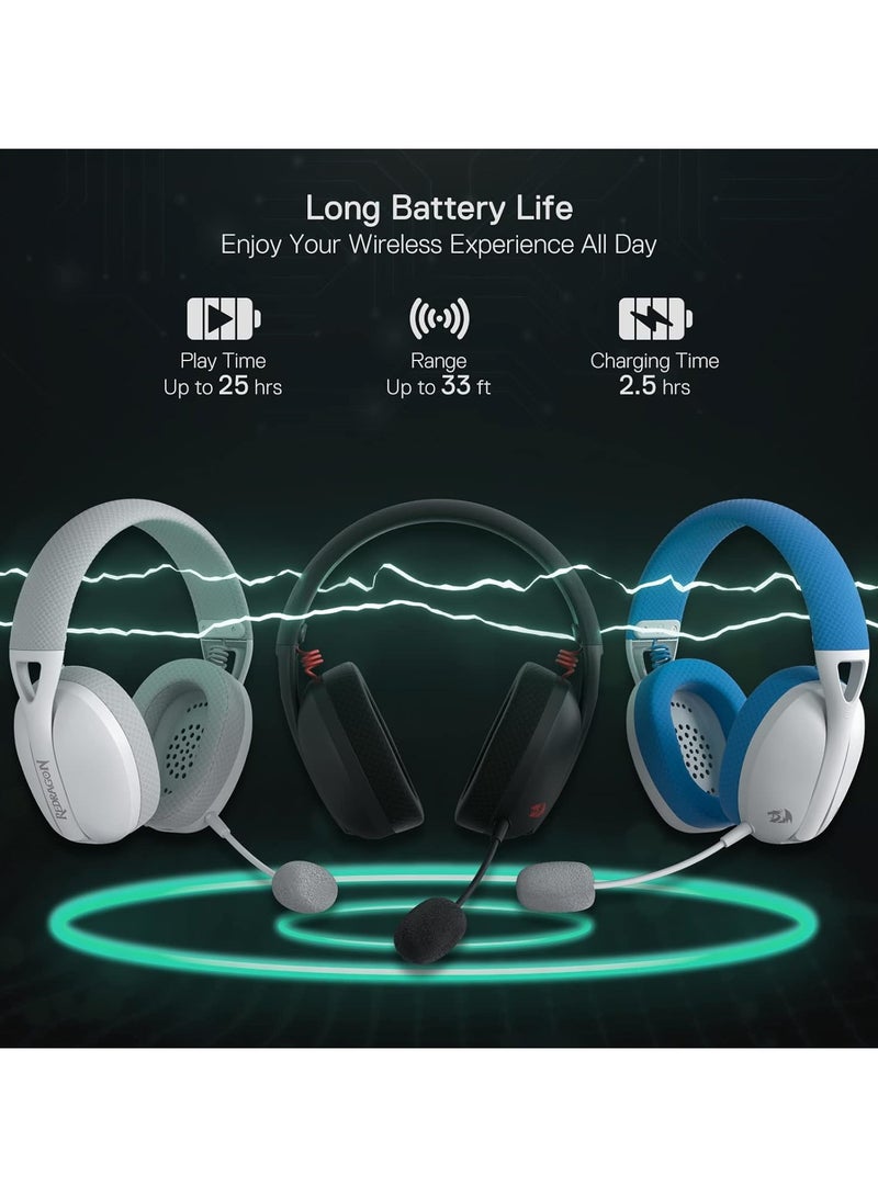Redragon H848 Bluetooth Wireless Gaming Headset - Lightweight - 7.1 Surround Sound - 43MM Drivers - Detachable Microphone - for Multi Platforms - Image 3