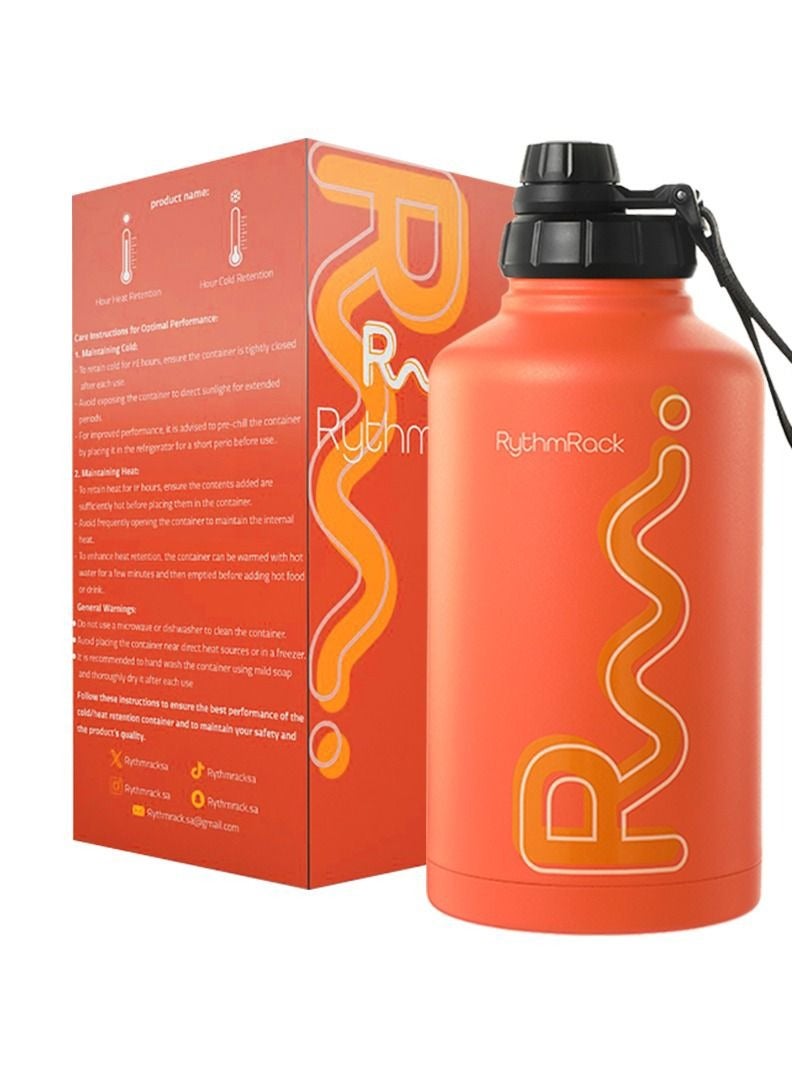 RYTHMRACK - STAINLESS STEEL BOTTLE - 2LITER - Orange  - Image 2