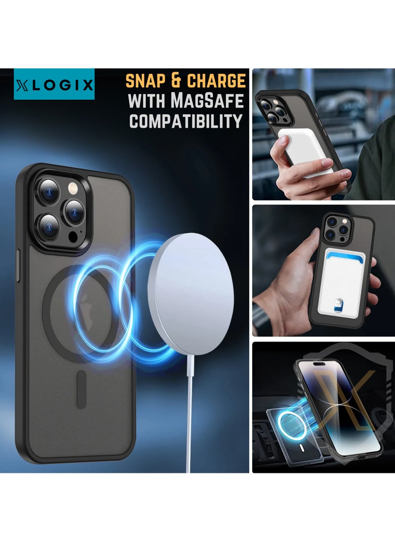 XLOGIX - XLogix FrostX for iPhone 16 Pro Max Case, Frosted Black - Slim Protective Cover with MagSafe Compatibility | Shockproof & Scratch-Resistant Design, FrostX Series - Image 1