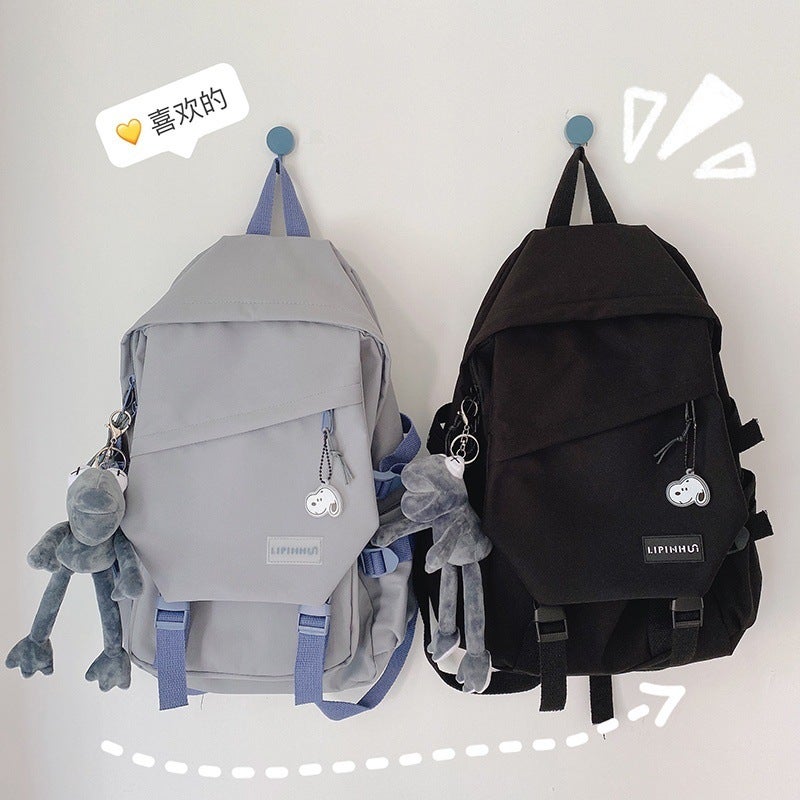 Large-Capacity Schoolbag Male Korean Version Harajuku Ulzzang Junior High School Student Backpack Trendy Cool Ins Style Double - Image 2