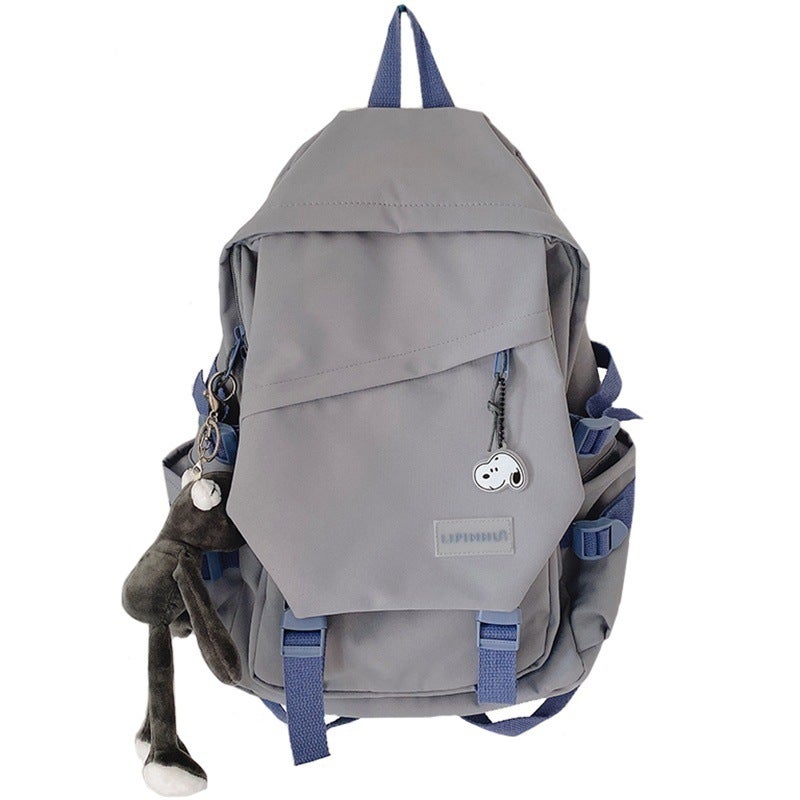 Large-Capacity Schoolbag Male Korean Version Harajuku Ulzzang Junior High School Student Backpack Trendy Cool Ins Style Double - Image 3