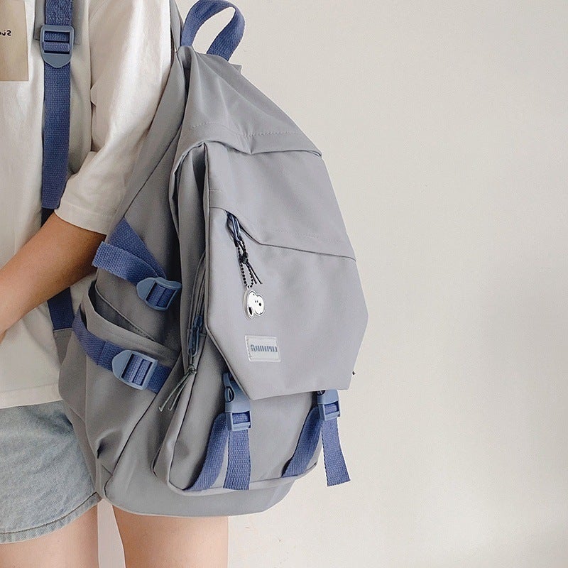 Large-Capacity Schoolbag Male Korean Version Harajuku Ulzzang Junior High School Student Backpack Trendy Cool Ins Style Double - Image 5
