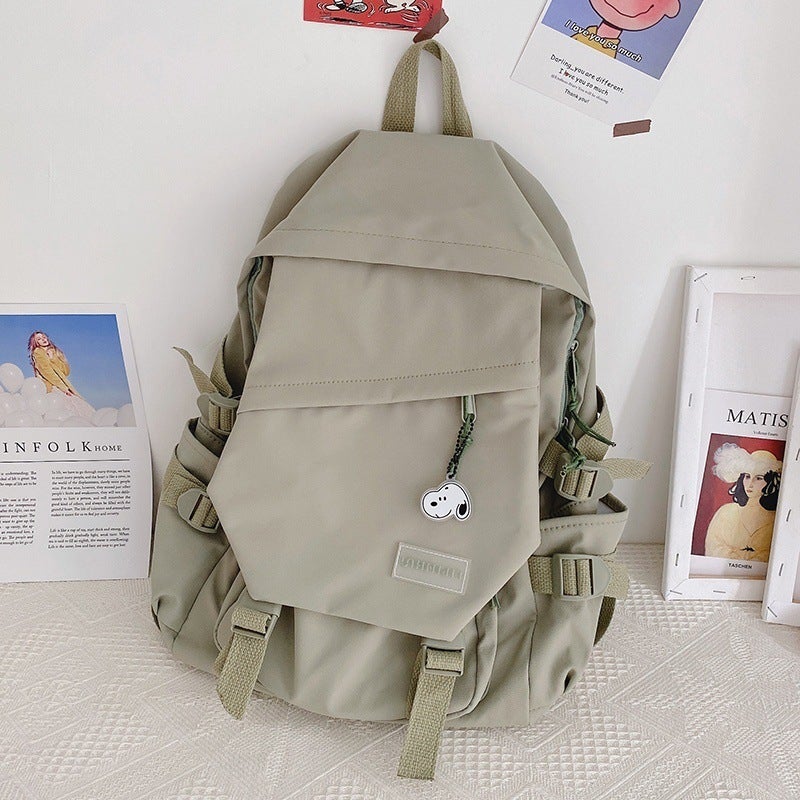 Large-Capacity Schoolbag Male Korean Version Harajuku Ulzzang Junior High School Student Backpack Trendy Cool Ins Style Double - Image 1