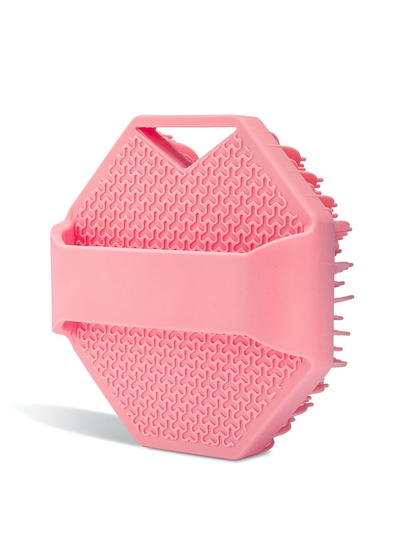 Antimicrobial Silicone Body Scrubber for Sensitive Skin, Eco-Friendly, Lathers Well, and Charcoal-Infused for a Deep Clean,Get Softer, Healthier Skin (Pink)  - Image 2