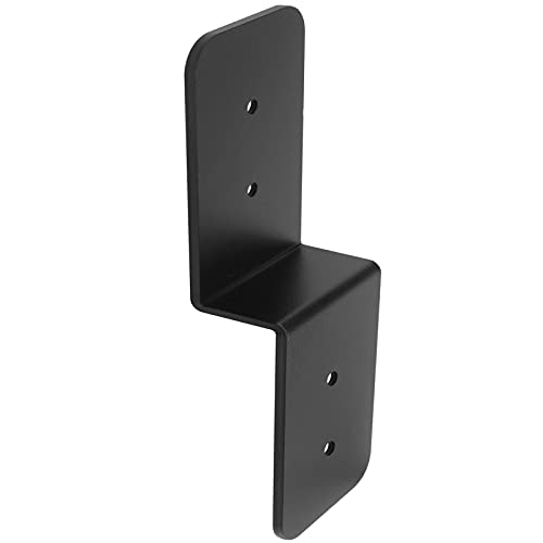 eoere 4 PCS Pergola Brackets, Black Z Deck Joist Tie Post to Beam Connector, Width 3", Thickness 1/8" - Image 3