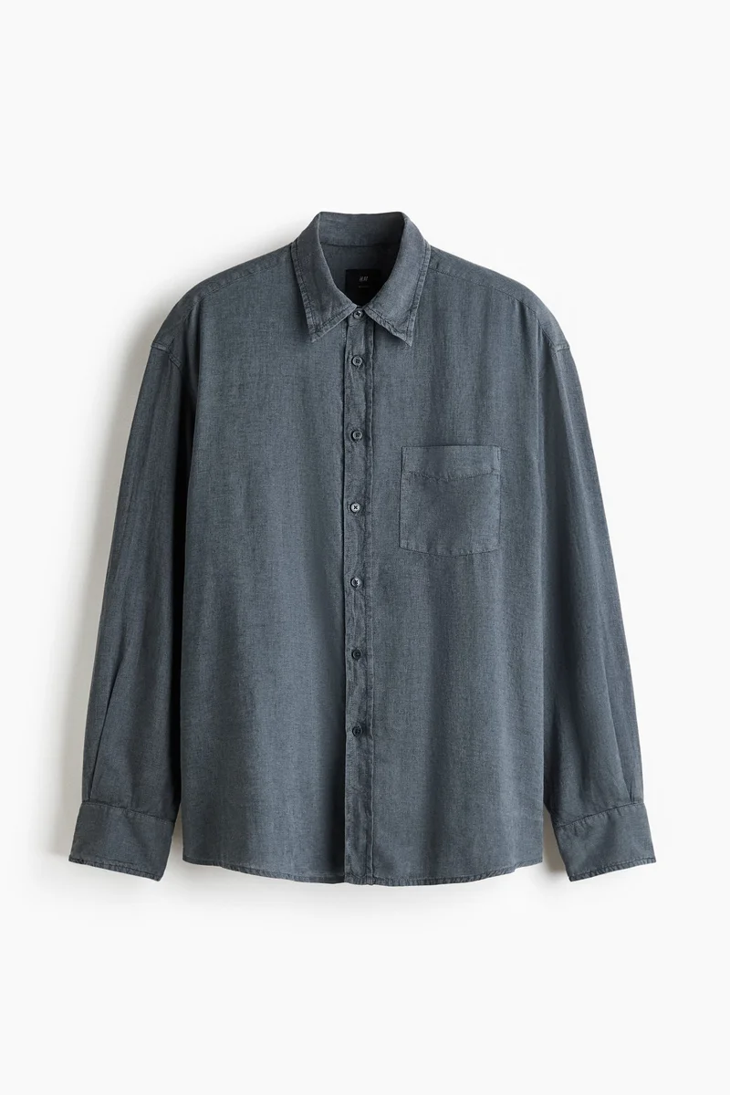 Relaxed Fit Linen-blend shirt
