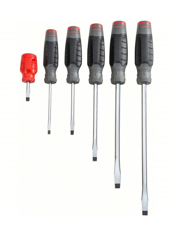 PROTO® - J1206SRFF طقم مفكات براغي مستديرة مسطحة مكون من 6 قطع