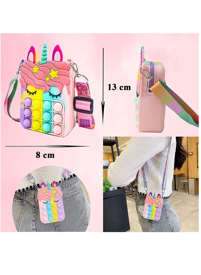 DUSALA Pop Purse it Bag for Girls Pop its for Girls Push Bubble Pop Crossbody Handbag Fidget Toys - Image 3