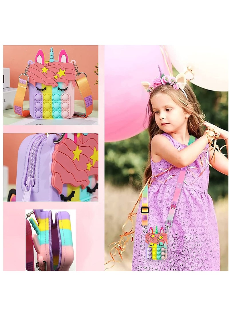 DUSALA Pop Purse it Bag for Girls Pop its for Girls Push Bubble Pop Crossbody Handbag Fidget Toys - Image 2