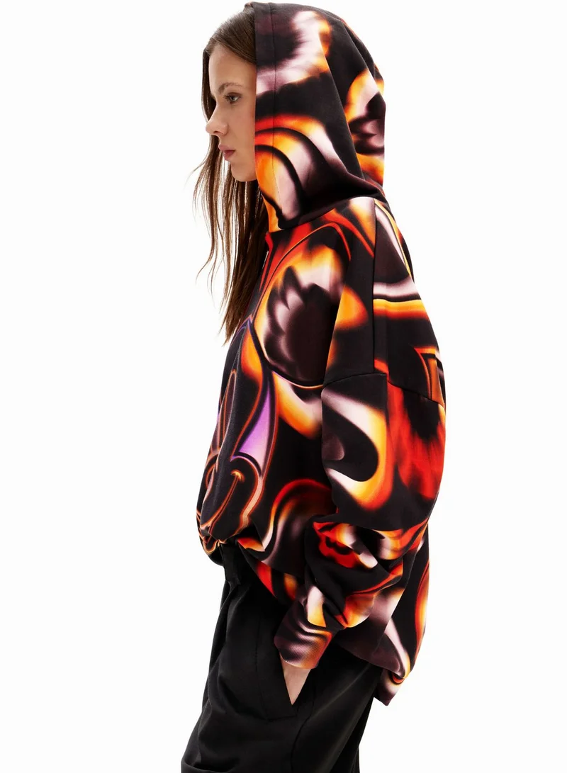 DESIGUAL Oversize Mickey Mouse Printed Hoodie