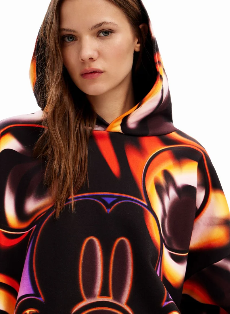 DESIGUAL Oversize Mickey Mouse Printed Hoodie