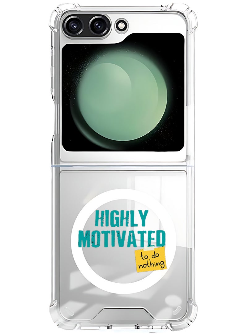 Theodor Magnetic Case for Samsung Galaxy Z Flip 5 Compatible with MagSafe Wireless Charging, Shockproof Phone Bumper Cover highly motivated - Image 1