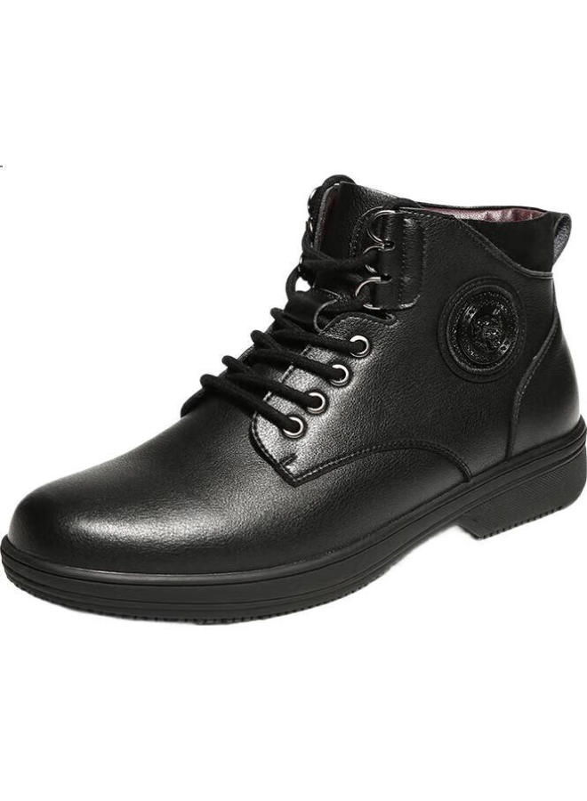 Kitchen King King Chef Men'S Non-Slip Waterproof Oil-Proof Black Mid-Top Kitchen Work Shoes Fashion Martin Boots C5006 Black 38 - Image 3