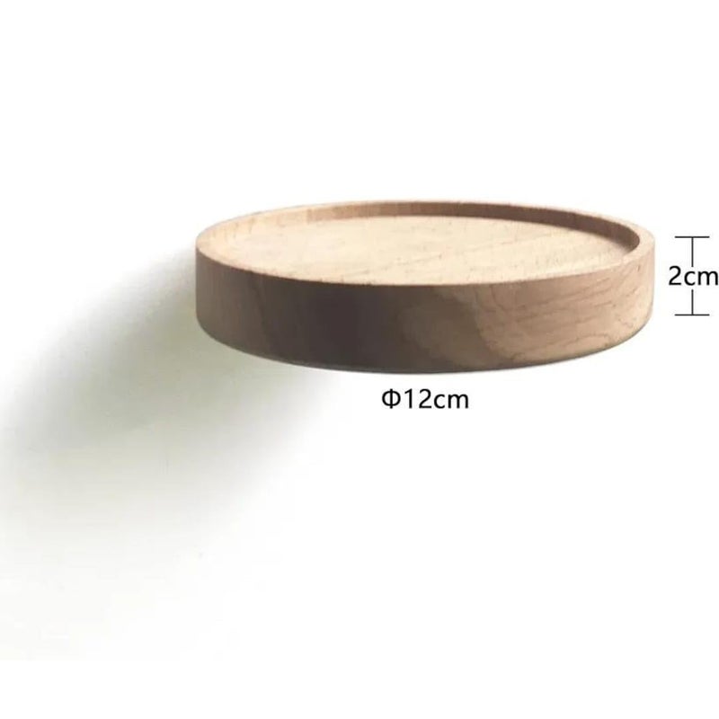 Crysellewoods 2 Floating Shelf Round Wall Mounted Showcase Hanging Planter Storage Wooden Shelf for Plants Photo Candle Soap Dish Invisible Wall Decoration Design Diameter 47 inch - Image 3