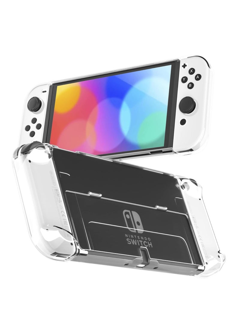 Generic Transparent Case for Nintendo Switch OLED, Clear Dockable Shell Compatible with Switch OLED and Joycon Controller, Comfort Grip Case with Shock-Absorption and Anti-Scratch Design  - Image 1