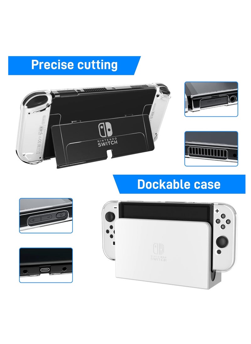 Generic Transparent Case for Nintendo Switch OLED, Clear Dockable Shell Compatible with Switch OLED and Joycon Controller, Comfort Grip Case with Shock-Absorption and Anti-Scratch Design  - Image 2